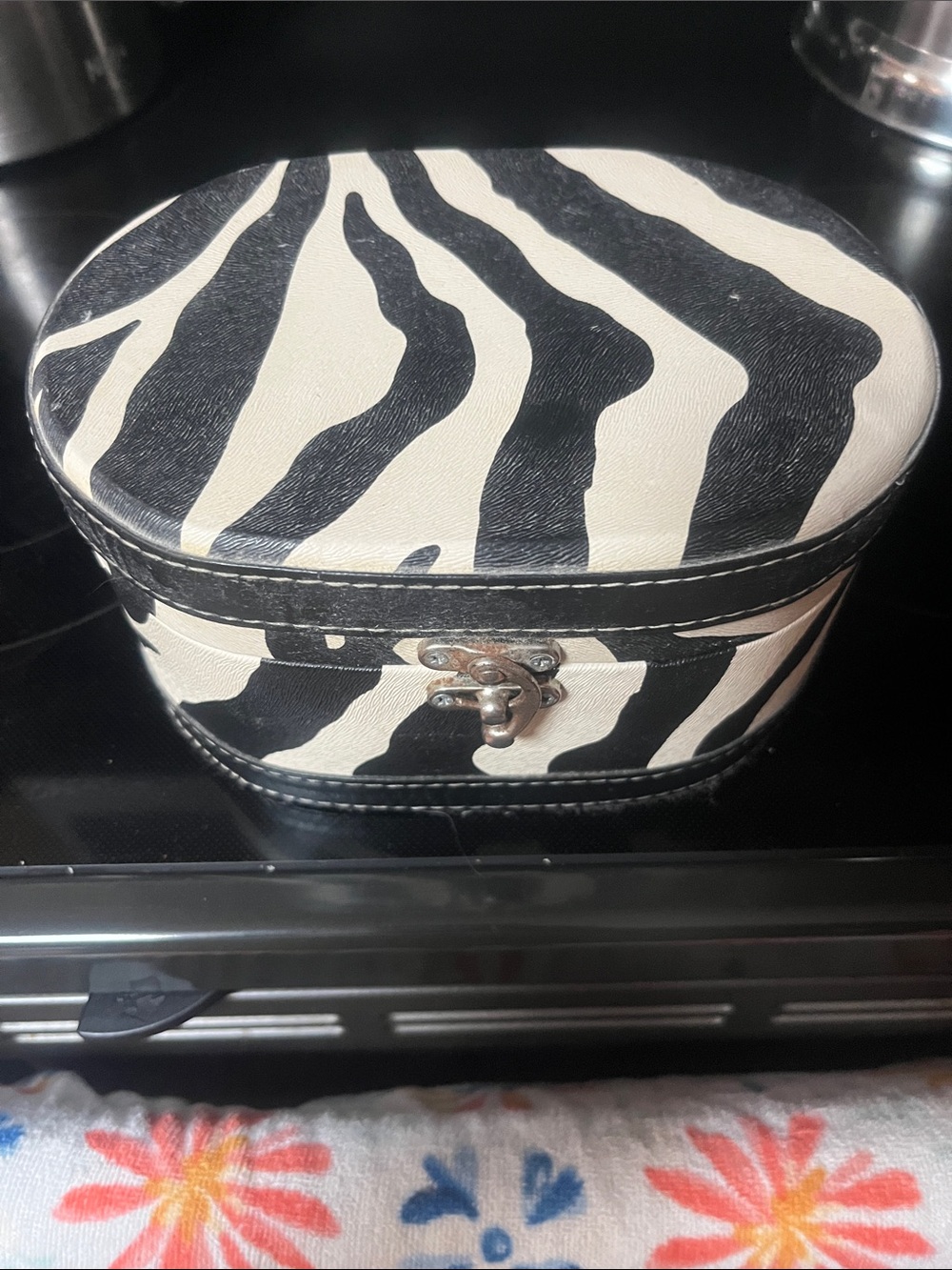 Black and White Zebra Print Jewelry Box - Unbranded